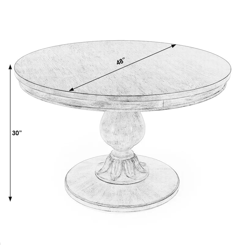48" Round Pedestal Dining Table
