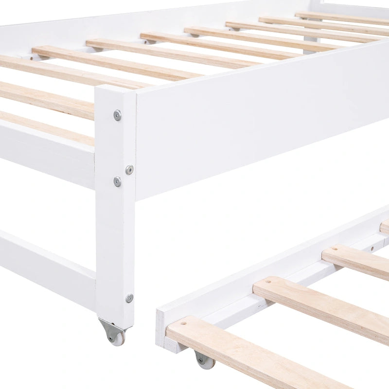 Twin XL Wood Daybed with 2 Trundles and USB Charging