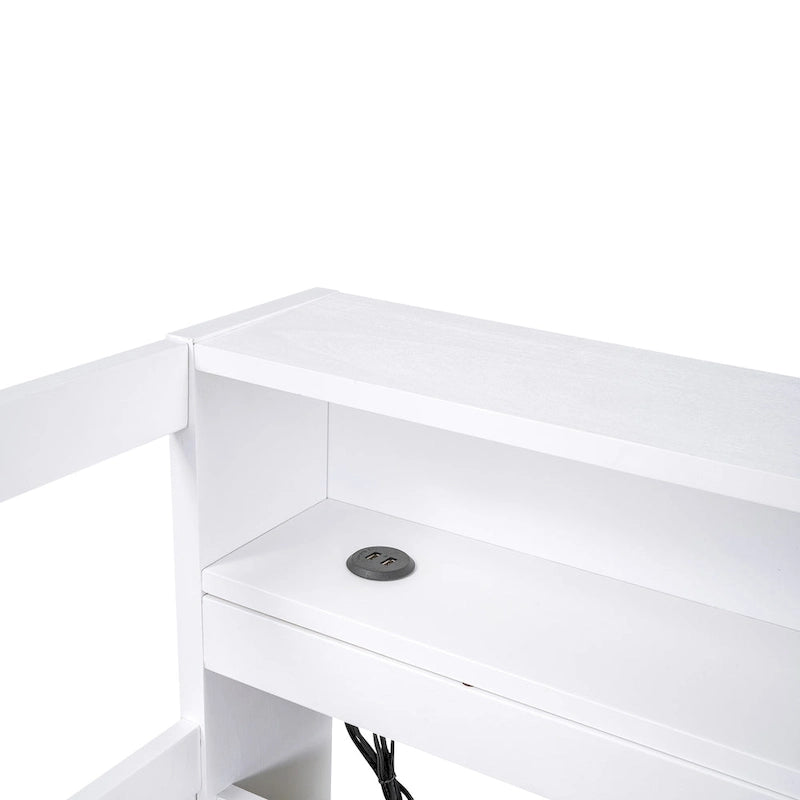 Twin XL Wood Daybed with 2 Trundles and USB Charging
