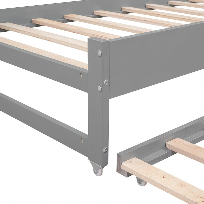 Twin XL Wood Daybed with 2 Trundles and USB Charging