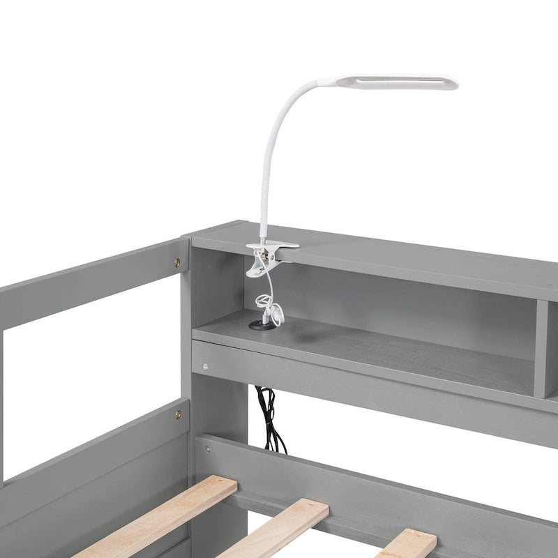 Twin XL Wood Daybed with 2 Trundles and USB Charging