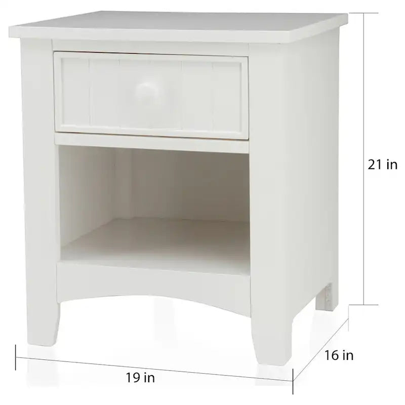 Transitional Wood 1-Drawer Nightstand