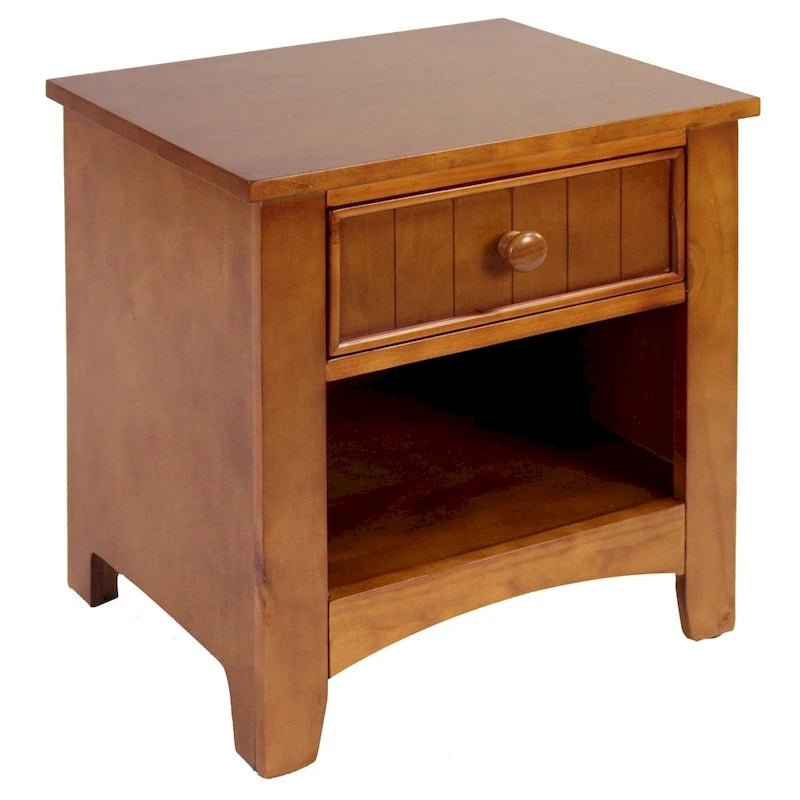 Transitional Wood 1-Drawer Nightstand