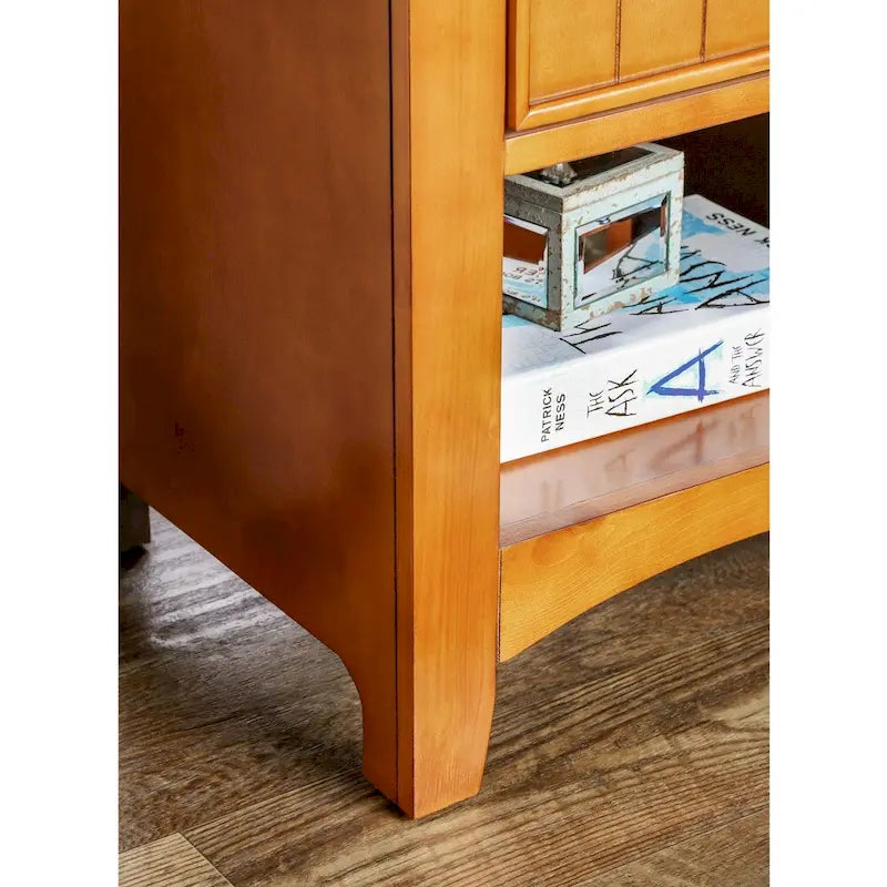 Transitional Wood 1-Drawer Nightstand