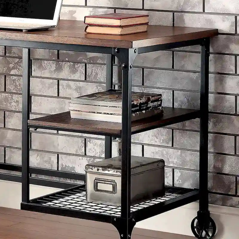 Industrial Oak 48-Inch Metal Computer Desk