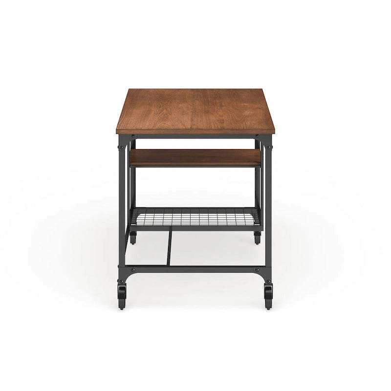 Industrial Oak 48-Inch Metal Computer Desk