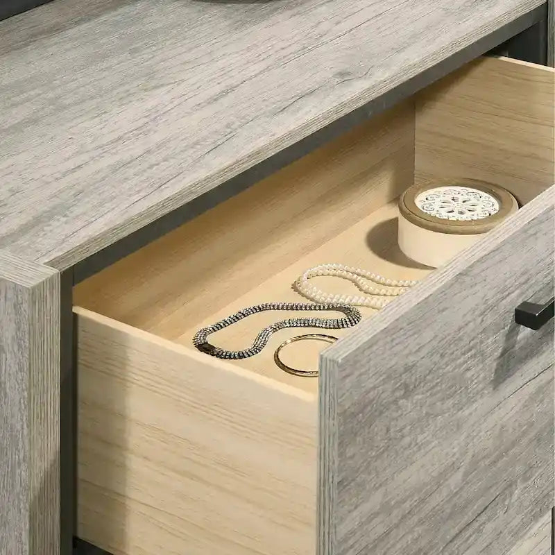 LED Wallbed with Nightstands - Weathered Gray