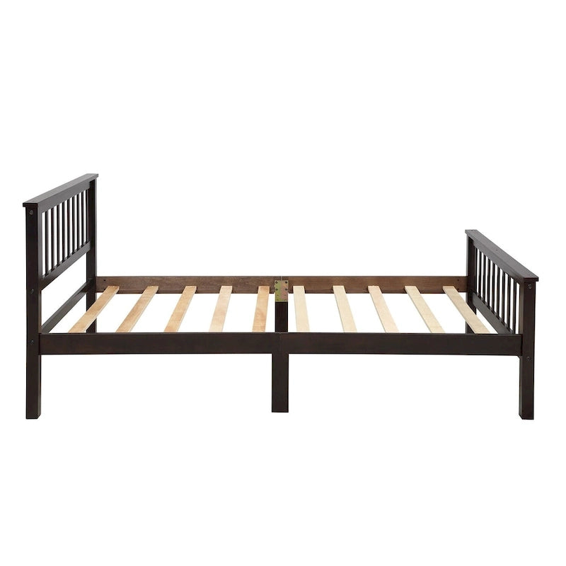 Wood Platform Bed with Headboard and Footboard
