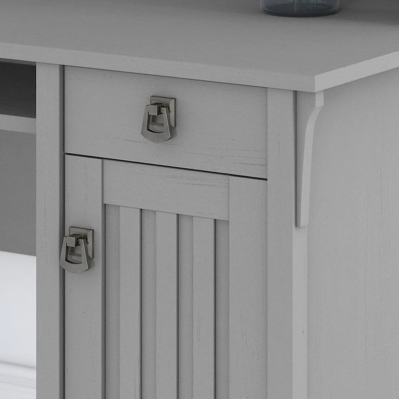 L-Shaped Desk with Storage in Grey