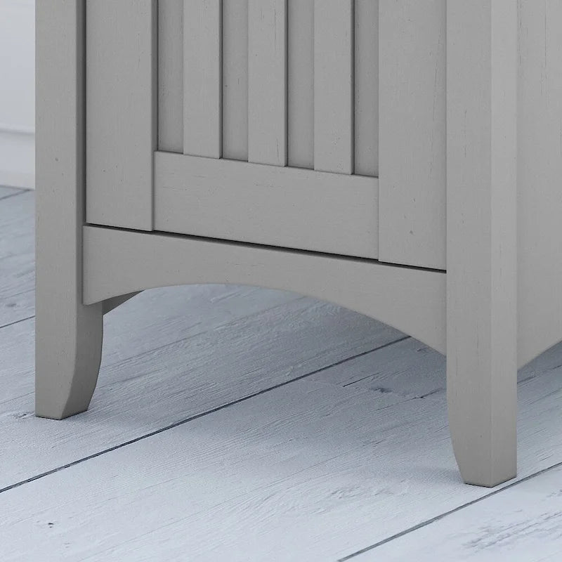L-Shaped Desk with Storage in Grey
