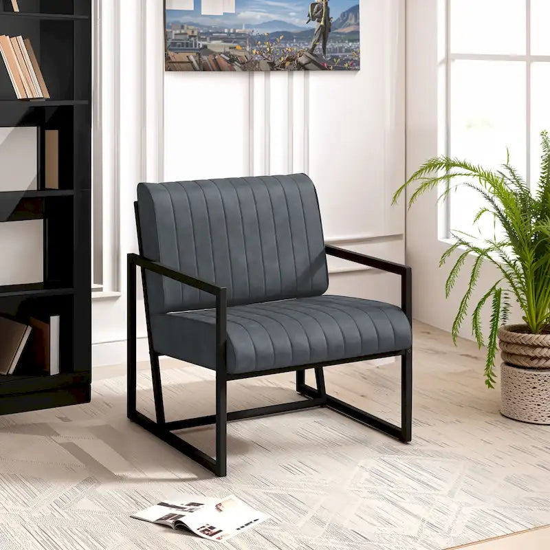 Fauteuil en cuir PU avec dossier épais et rembourré