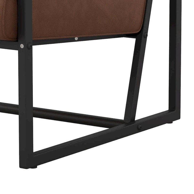 PU Leather Armchair with Thick Padded Backrest