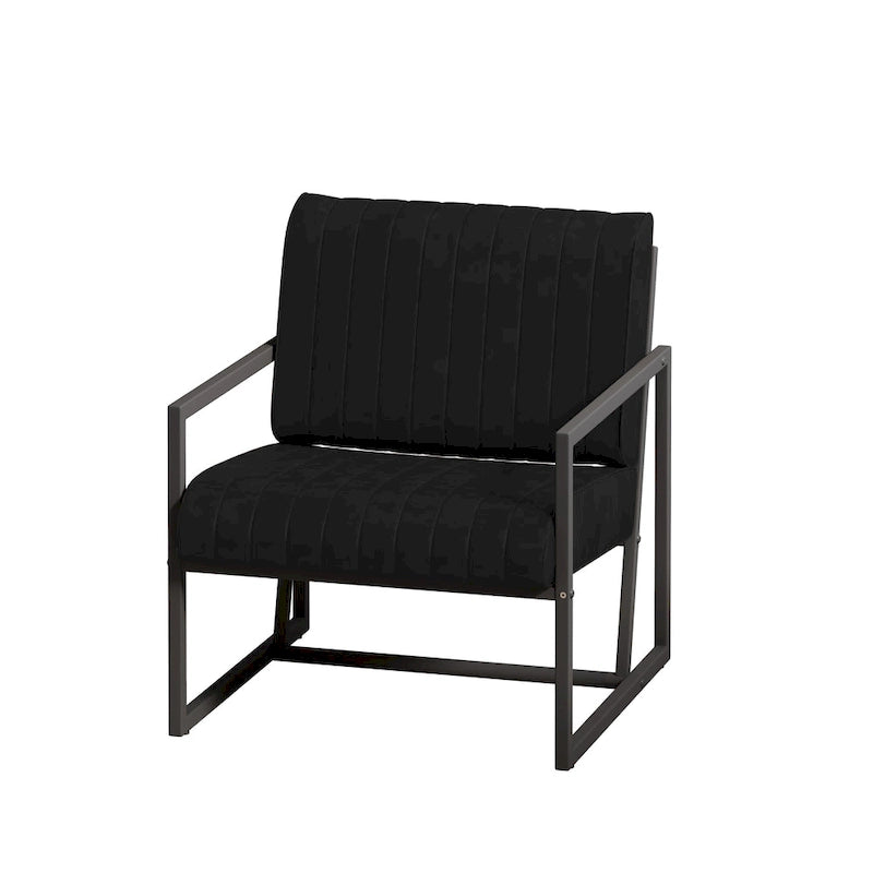 PU Leather Armchair with Thick Padded Backrest