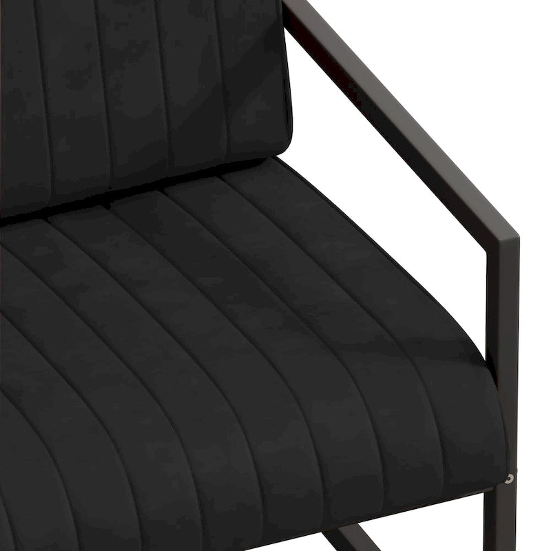 PU Leather Armchair with Thick Padded Backrest