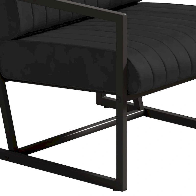 PU Leather Armchair with Thick Padded Backrest
