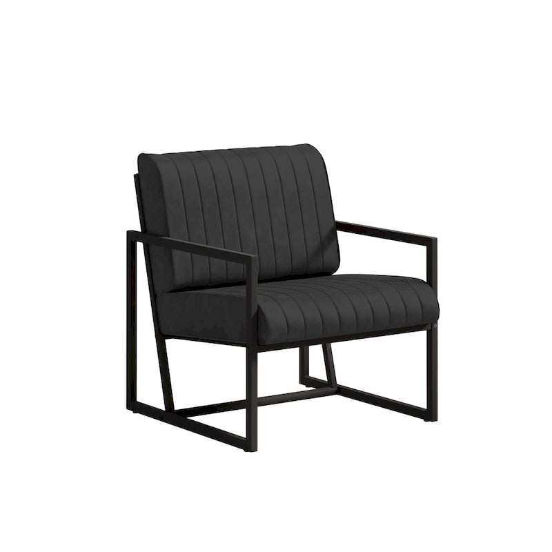 PU Leather Armchair with Thick Padded Backrest