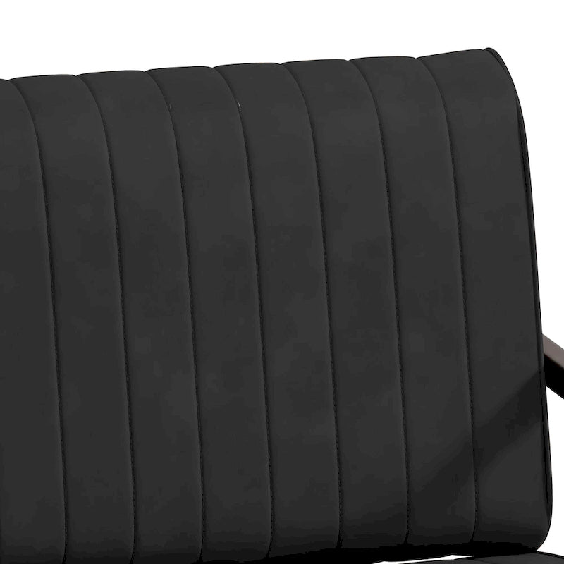 PU Leather Armchair with Thick Padded Backrest