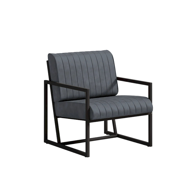 PU Leather Armchair with Thick Padded Backrest
