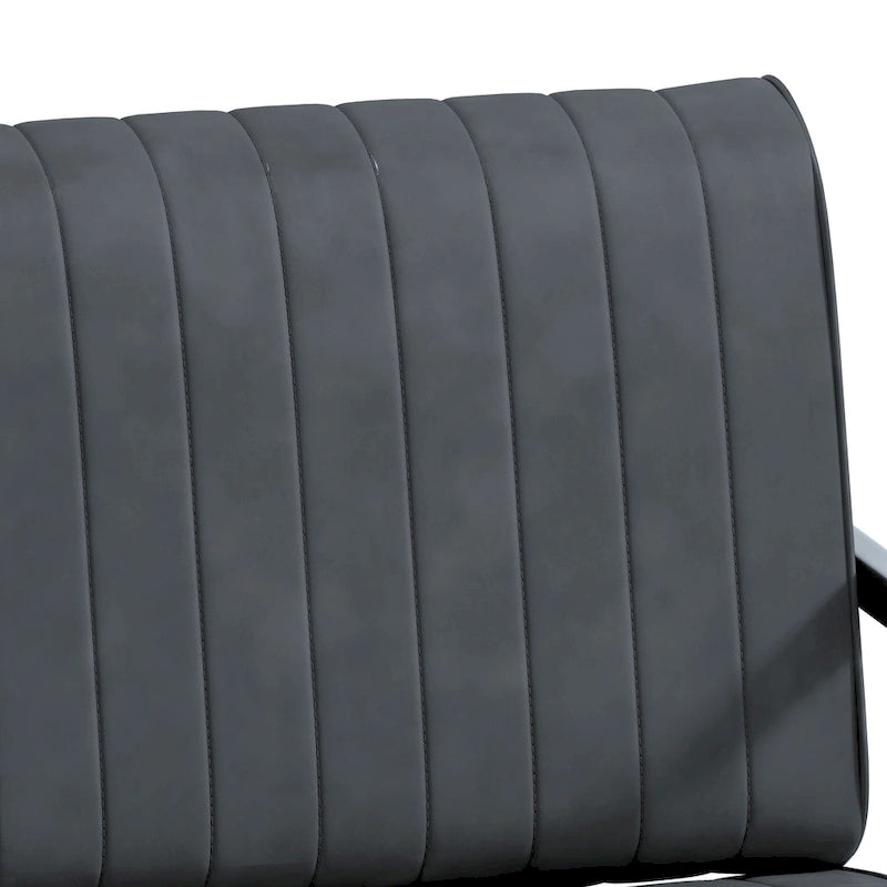 PU Leather Armchair with Thick Padded Backrest