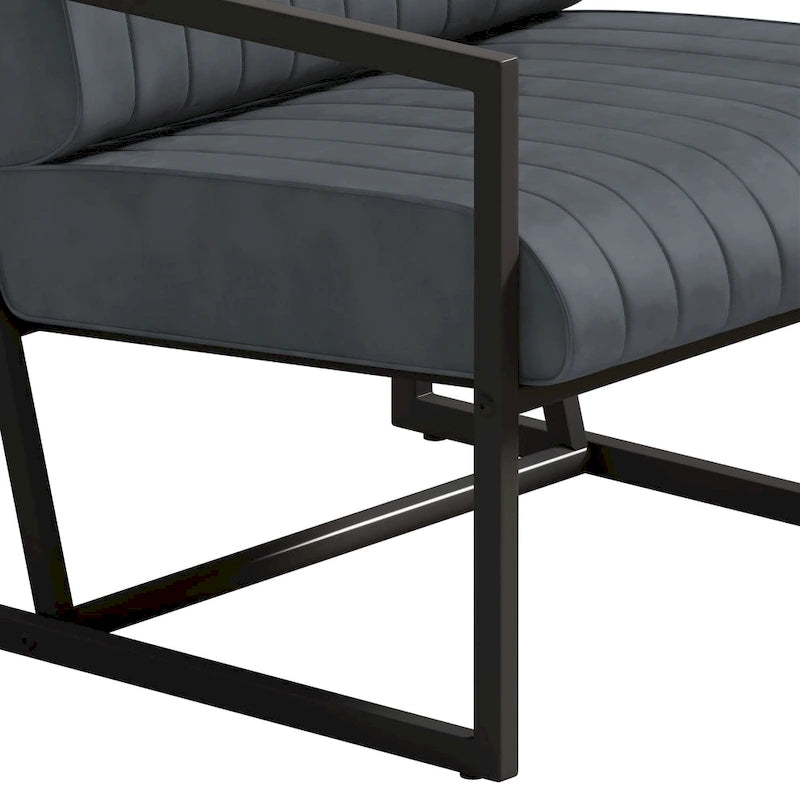 PU Leather Armchair with Thick Padded Backrest
