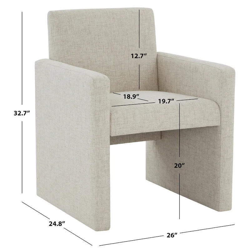 Linen Arm Chair - 26W x 25D x 33H