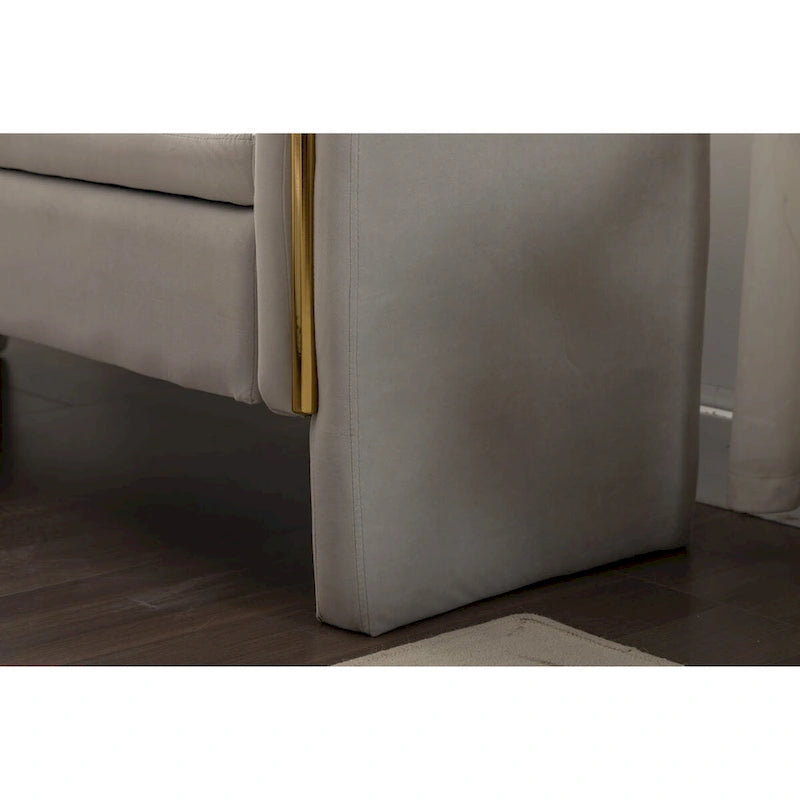 Velvet Storage Bench with Gold Metal Trim – Bedroom & Living Room