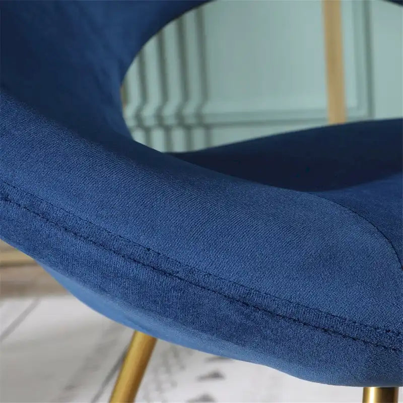 Velvet Upholstered Accent Chair with Gold-Tone Sled Base
