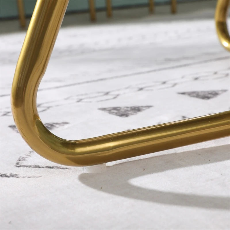 Velvet Upholstered Accent Chair with Gold-Tone Sled Base