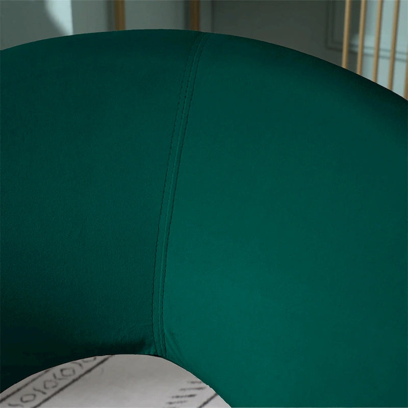 Velvet Upholstered Accent Chair with Gold-Tone Sled Base