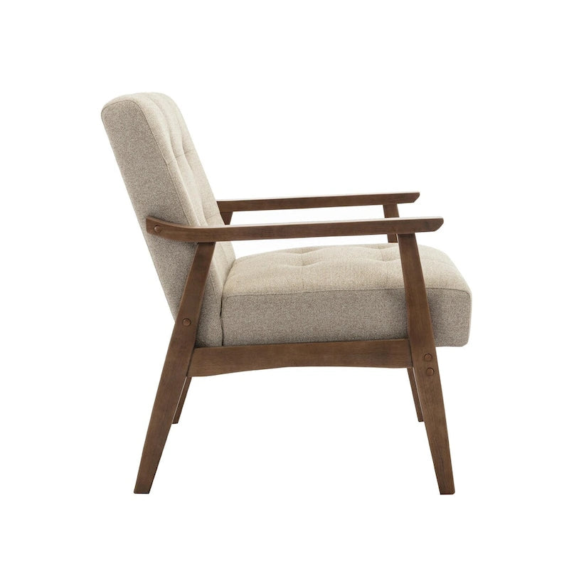 Fabric Accent Chair with Rubberwood Legs