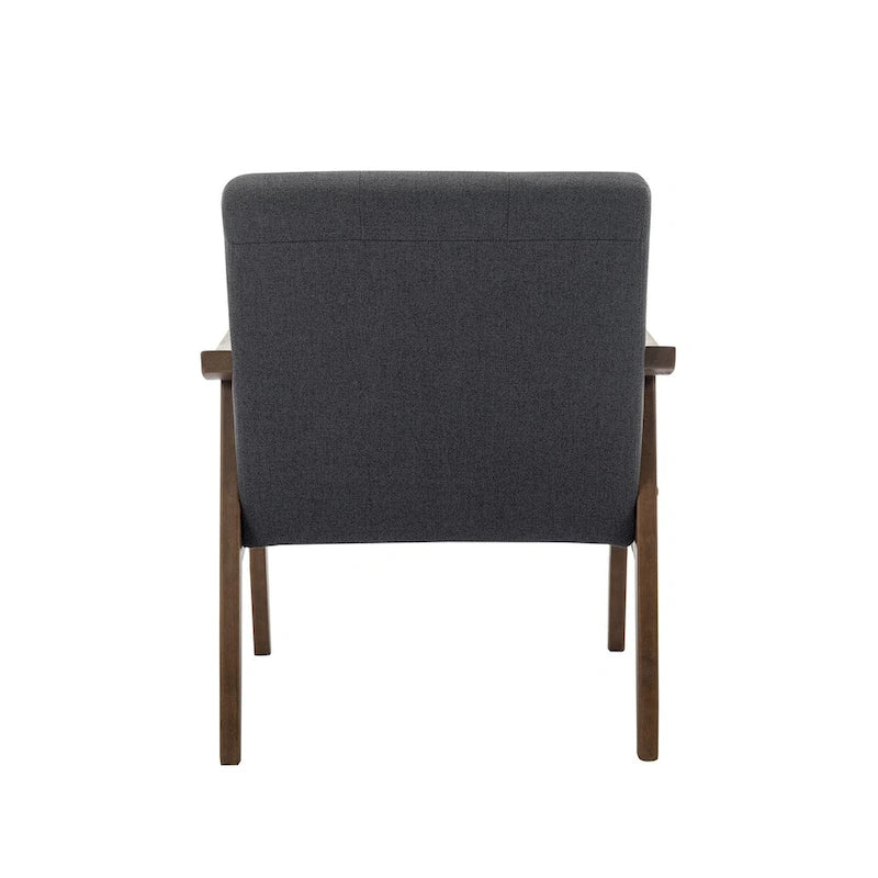 Fabric Accent Chair with Rubberwood Legs