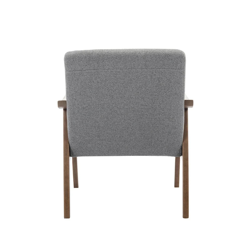 Fabric Accent Chair with Rubberwood Legs
