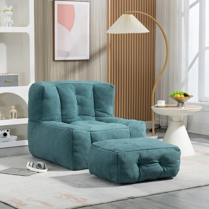 Bean Bag Chair with Memory Foam and Ottoman
