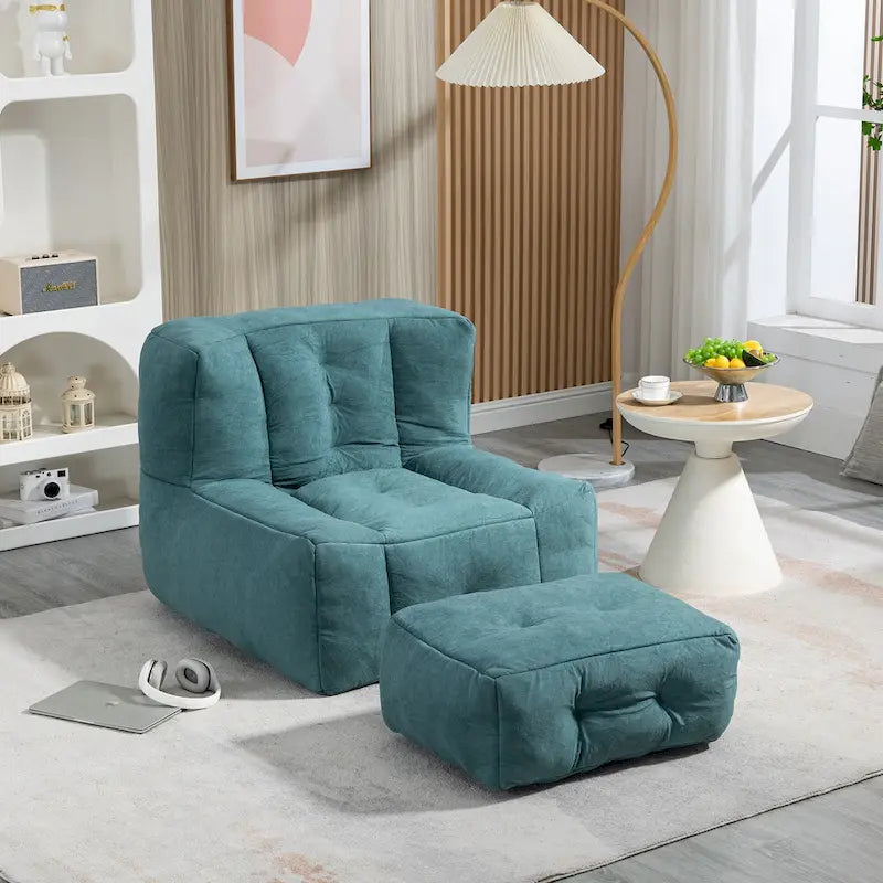 Bean Bag Chair with Memory Foam and Ottoman