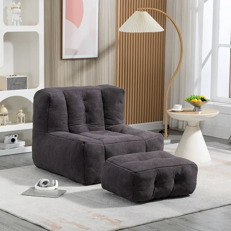 Bean Bag Chair with Memory Foam and Ottoman