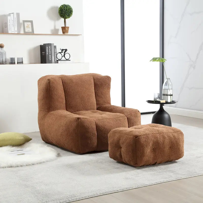 Bean Bag Chair with Memory Foam and Ottoman