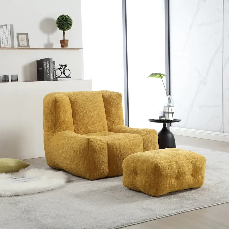 Bean Bag Chair with Memory Foam and Ottoman