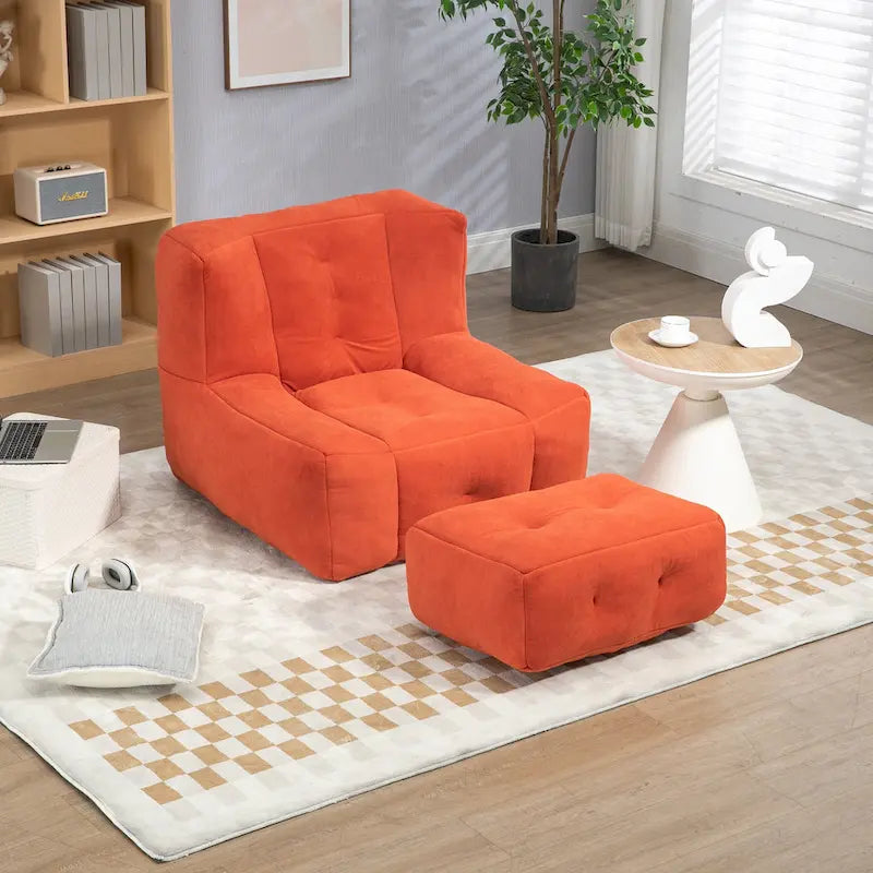 Bean Bag Chair with Memory Foam and Ottoman