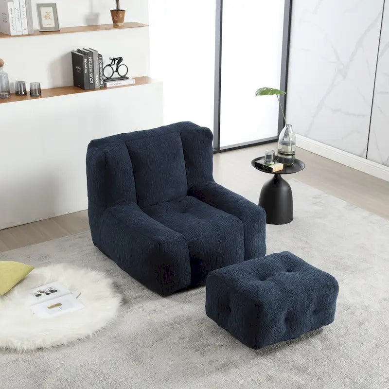 Bean Bag Chair with Memory Foam and Ottoman