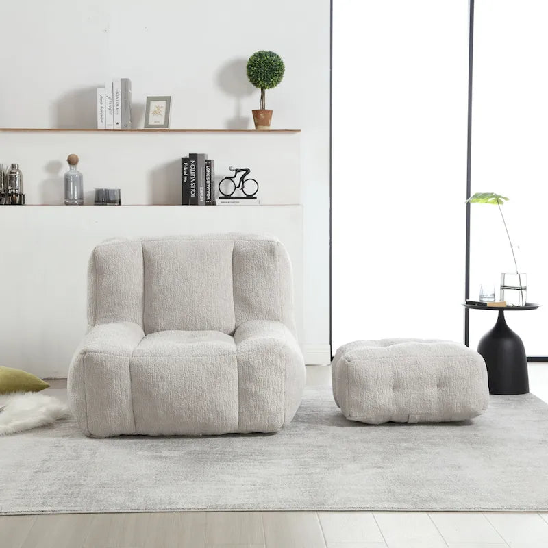 Bean Bag Chair with Memory Foam and Ottoman