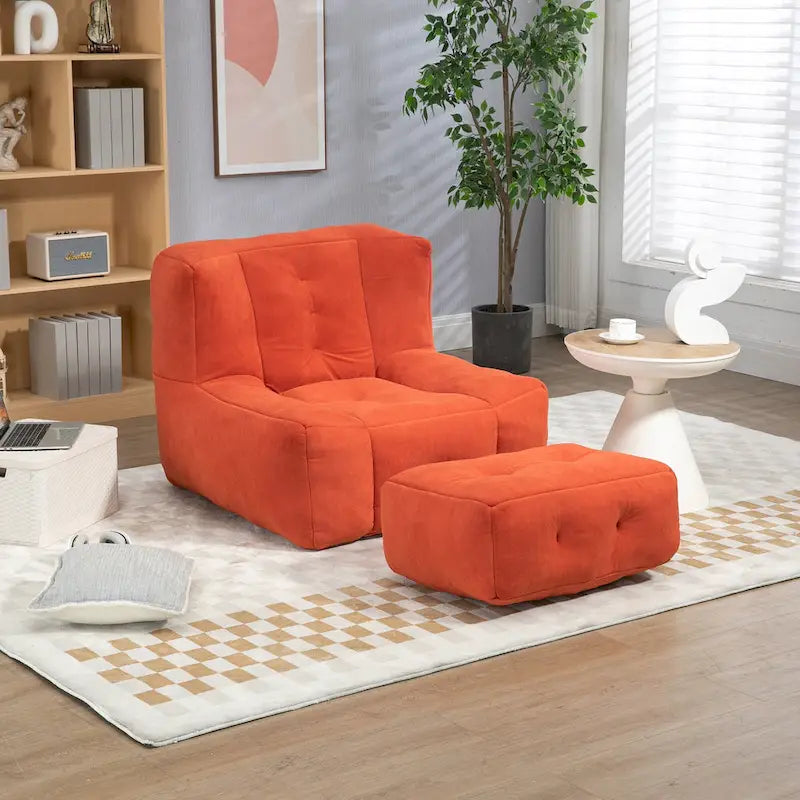 Bean Bag Chair with Memory Foam and Ottoman