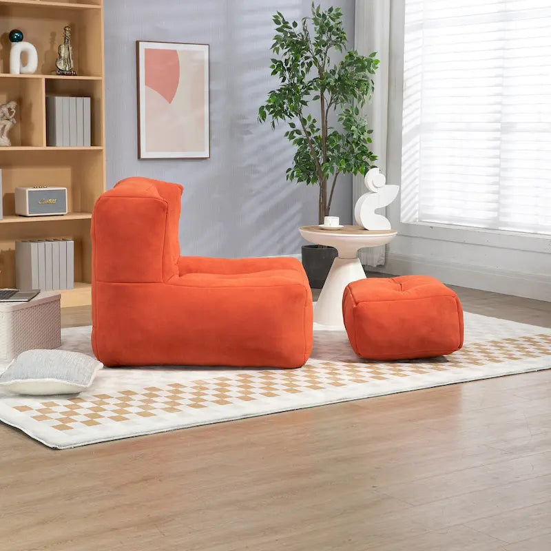 Bean Bag Chair with Memory Foam and Ottoman