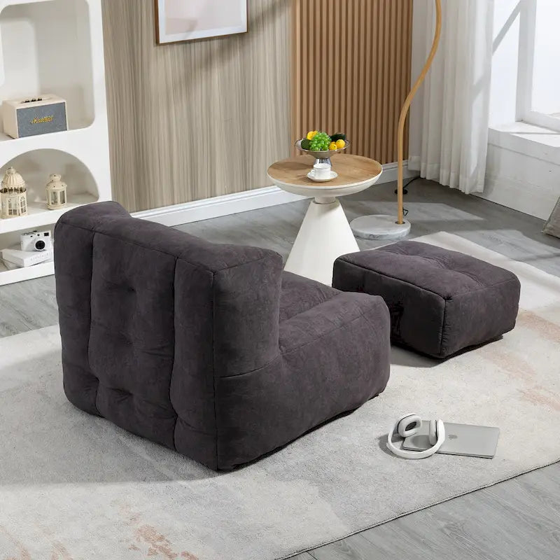 Bean Bag Chair with Memory Foam and Ottoman