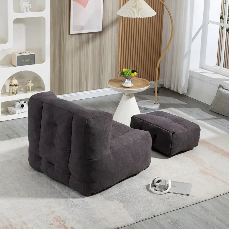 Bean Bag Chair with Memory Foam and Ottoman
