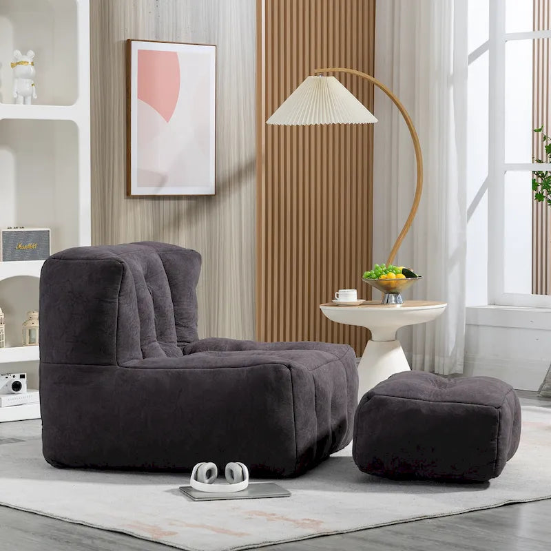 Bean Bag Chair with Memory Foam and Ottoman