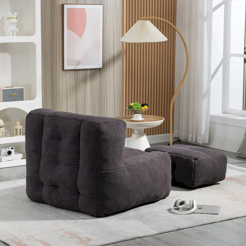 Bean Bag Chair with Memory Foam and Ottoman