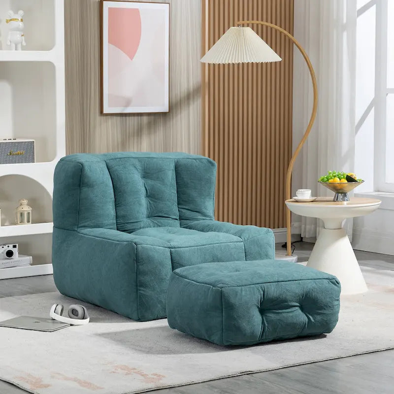 Bean Bag Chair with Memory Foam and Ottoman