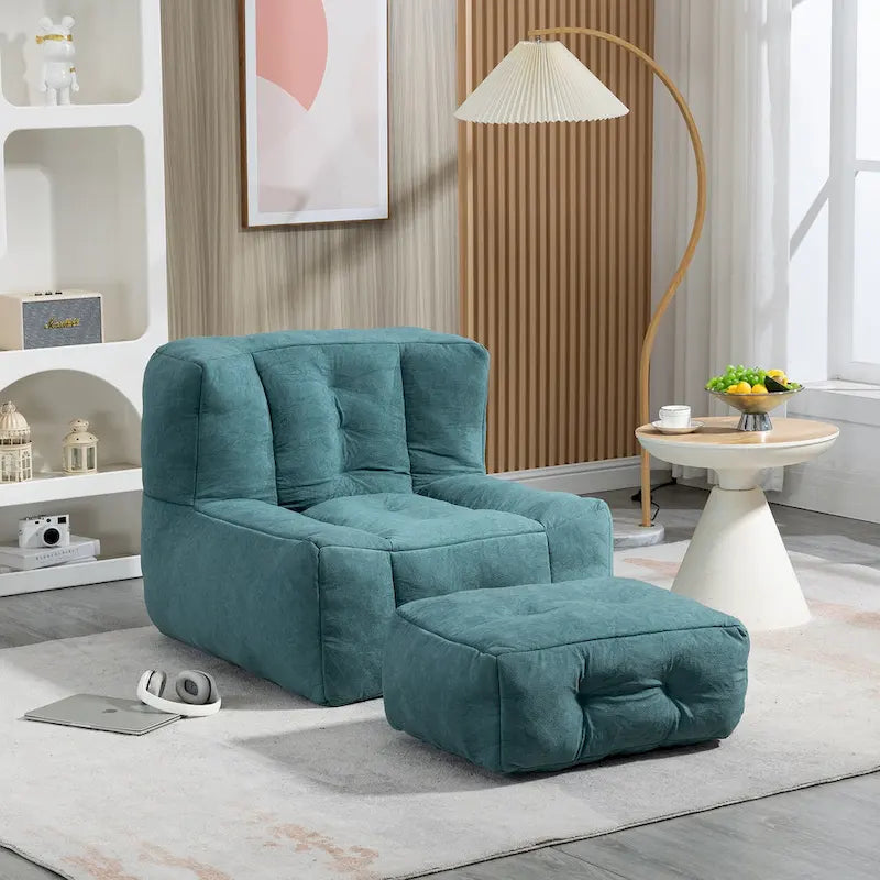 Bean Bag Chair with Memory Foam and Ottoman