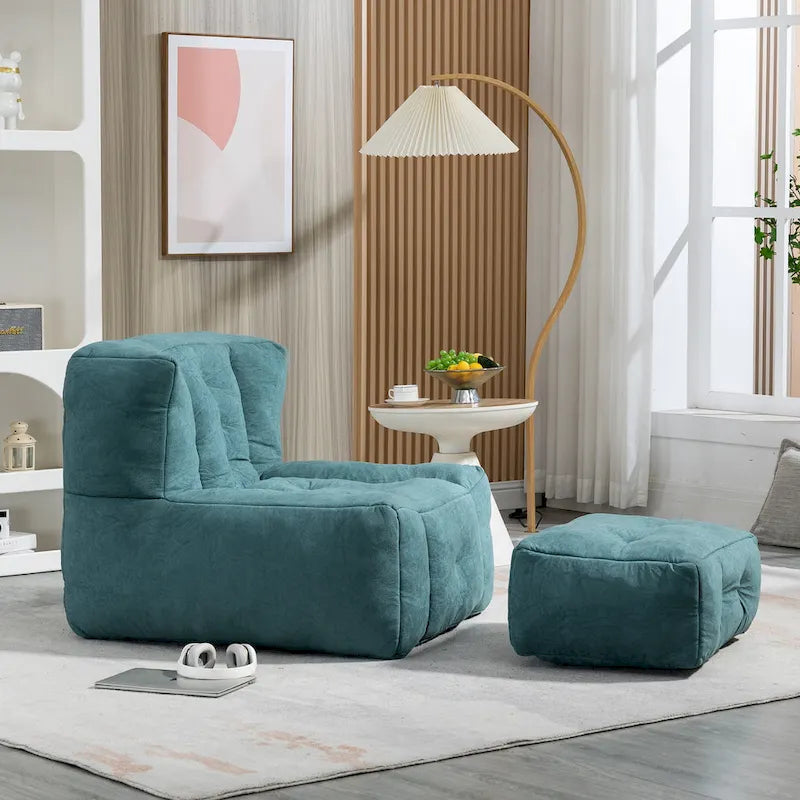 Bean Bag Chair with Memory Foam and Ottoman