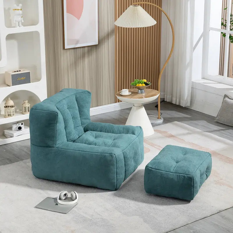 Bean Bag Chair with Memory Foam and Ottoman